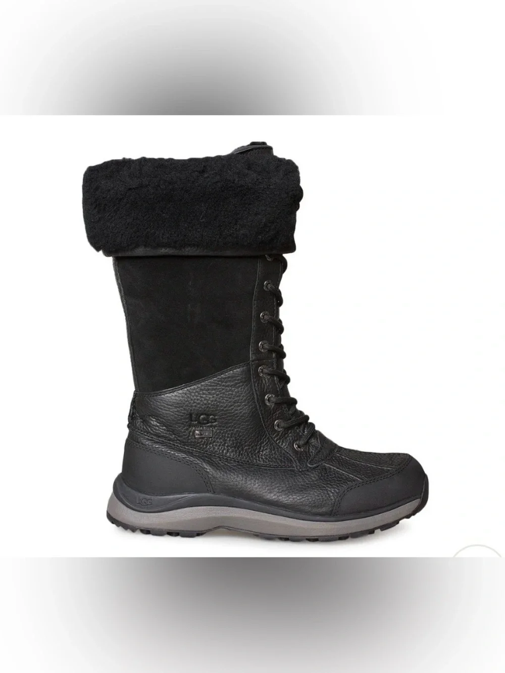 UGG Women's Black Tall Lace-Up Winter Boot with Shearling Cuff women  SIZE 5 BNW
